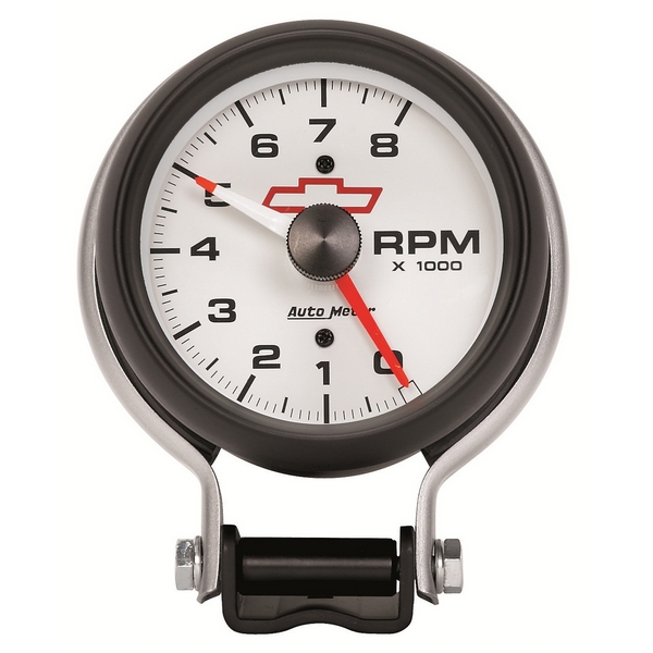 3-3/4" PEDESTAL TACHOMETER, 0-8,000 RPM, GM WHITE